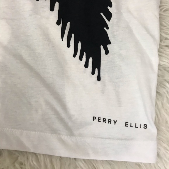 Perry Ellis black and white printed t-shirt XLT - Picture 4 of 4